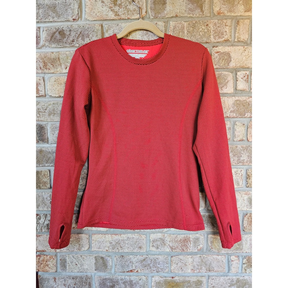 Obermeyer M Red Textured Long Sleeve Athletic Top Thumbholes Performance Ski EUC